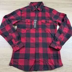 Burnside Shirt Men Small Buffalo Plaid Flannel Red Black Checks